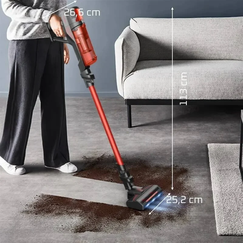 Прахосмукачка Rowenta X-Force 8.80 Animal RH1872E0, безкабелна, 100AW, 0.44л, червена