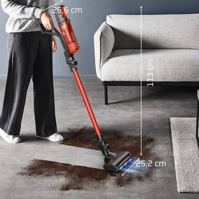 Прахосмукачка Rowenta X-Force 8.80 Animal RH1872E0, безкабелна, 100AW, 0.44л, червена