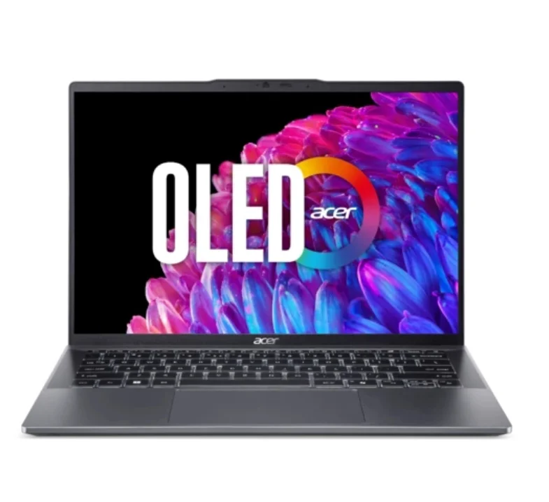 Лаптоп Acer Swift Go SFG14-63-R1DP 14" OLED 2.8K 90Hz, AMD Ryzen 7 8845HS, 16GB RAM, 512GB SSD, AMD Radeon Graphics, Windows 11 Home, Steel Gray