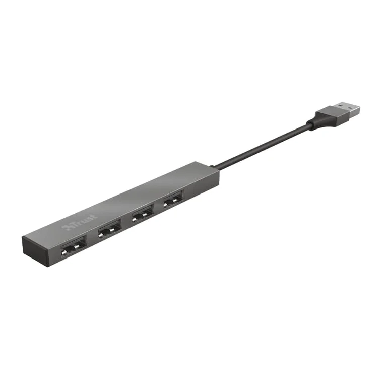 USB хъб TRUST Halyx 4-портов, USB 2.0, мини, алуминиев корпус