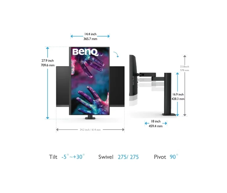 BenQ PD2705UA LED MONITOR PD2705UA DARK GREY