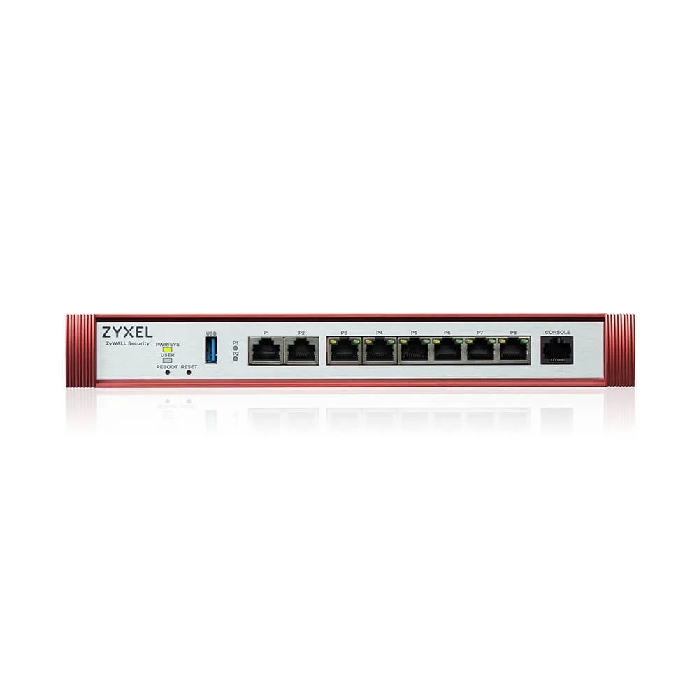 ZyXEL USG FLEX 200 H, User-definable ports with 2*2.5G & 6*1G, 1*USB, with 1 YR Entry Defense Pack