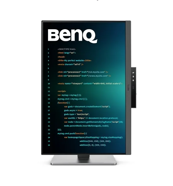 BenQ RD240Q, 24.1", 2560x1600 WQXGA, Programming Monitor, 16:10, 1.07 billions col., HDR10, 1000:1, 20M:1 DCR, 300 cd/m2, HDMI 2.0, DP 1.4, USB-C (90W), Flicker-free, B.I. Gen2, Low Blue Light+, Night Hours Prot., Sp.2W, Height Adj.,Tilt,Swiv, Pivot
