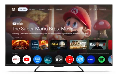 Sharp 50HR7265E, 50" QLED  GOOGLE TV, 4K 144Hz Quantum Dot 3840x2160 Frameless, AQUOS AI, DVB-T/T2/C/S/S2, Active Motion 1400, HDR10, Dolby Atmos, Dolby Vision, DTS:X, Google Assistant, HDMI eARC, Mini Composite/CVBS + Audio input, USB, Wi-Fi, Bluetooth,