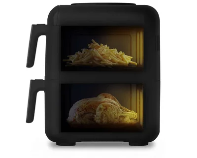 Уред за здравословно готвене Tefal EY7568E0 Crispy Stack Genius+ аксесоари, 10 л, 2700 W, черен