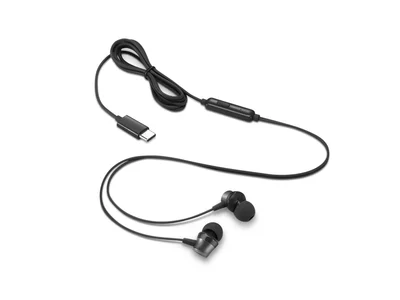 Слушалки Lenovo 4XD1J77351 USB-C, жични, тип In-ear, черни