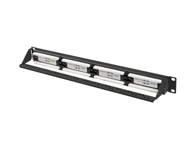Пач панел Lanberg 24 порта 1U 19" Cat. 6a UTP черен