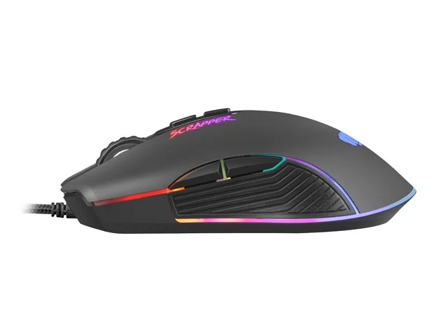 Геймърска мишка Fury Scrapper 6400 DPI оптична, RGB подсветка, софтуер, 7 бутона, черна