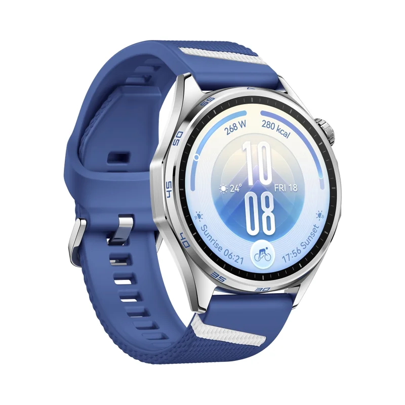 Смарт часовник HUAWEI – Watch GT 7 Atum-B39FC, 1.47" дисплей, HarmonyOS 6.1, синя и бяла флуороеластомерна каишка + слушалки FreeBuds SE 4 ANC, бели