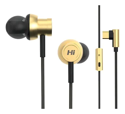 Слушалки HIFUTURE Hi5 In-ear, Champagne Gold, метален корпус, микрофон, USB Type-C