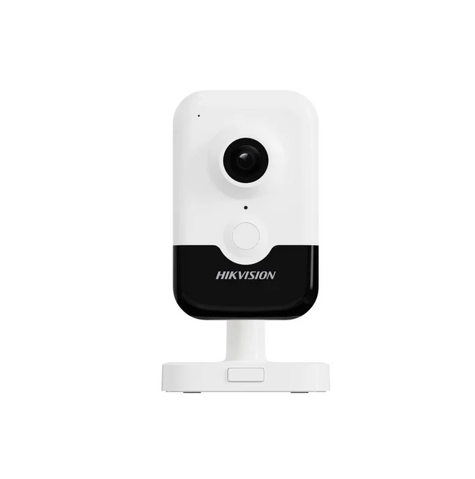 HikVision 4 MP Indoor Audio Fixed Human Body Detection Cube Network Camera, 2.8 mm, F1.6, IR up to 10m, H.265+,Digital WDR, built-in microphone, built-in speaker, built-in memory card slot (up to 512 GB), 12Vdc/PoE 4.56W