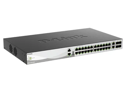 D-Link 24x100/1000/2500Base-T Layer 3 Stackable Managed Gigabit Switch with 2x10GBASE-T Ports and 4 x 25G SFP28 Ports