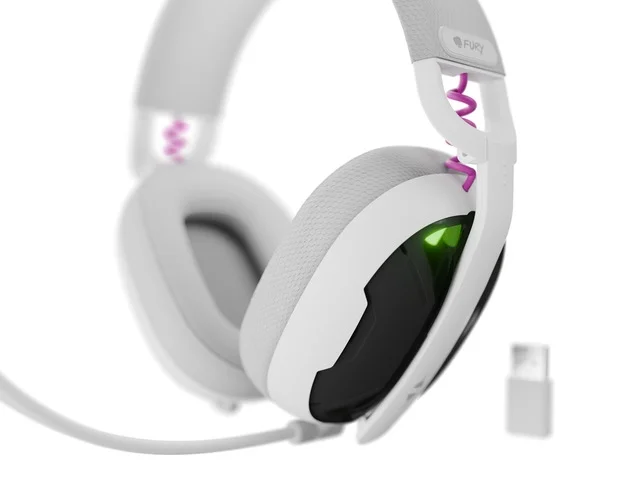 Геймърски слушалки Fury Fukiya F6 безжични с микрофон бели