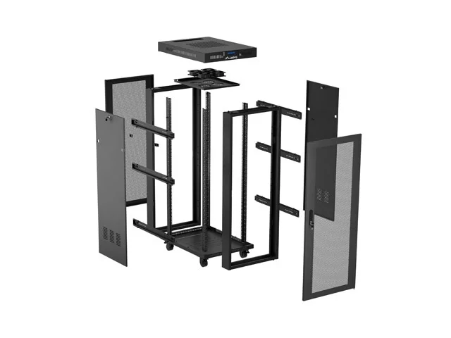 Lanberg rack cabinet 19" free-standing 32U/600X800 (FLAT PACK) with mesh door LCD black