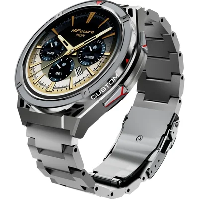 HiFuture Active Silver, *1.43"  AMOLED, Dual Band GPS +Compass + Altimeter 466*466, Powered by Dual Core & Syntra AI, Bluetooth Call, 5ATM Waterproof, 24/7 True Heart Rate & Blood Oxygen Sensor, Up to 10 days daily use