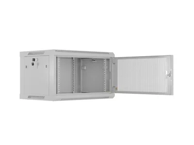 Lanberg rack cabinet 19" wall-mount 6U/600x450 with perforated door grey (flat pack)