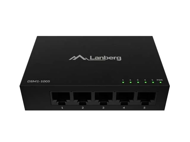 Lanberg switch DSM1-1005 5-port, 1GB/s 12V Metal case