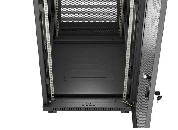 Lanberg Rack Cabinet 19" Free-Standing 24U/600X800 (FlAT Pack) With Mesh Door LCD Black V2