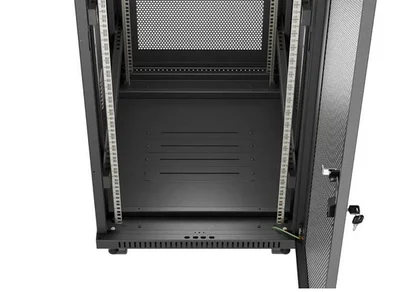 Lanberg Rack Cabinet 19" Free-Standing 24U/600X800 (FlAT Pack) With Mesh Door LCD Black V2