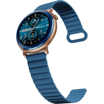 HiFuture Aurora Blue, 1.43" AMOLED,  466*466, Powered by Dual Core & Syntra AI, Bluetooth Call, IP68  Waterproof, 24/7 True Heart Rate & Blood Oxygen Sensor, Up to 10 days daily use, Magnetic Strap
