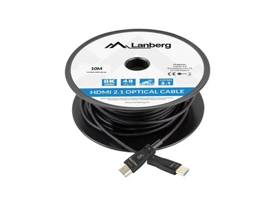 Lanberg HDMI M/M v2.1 cable 10m optical black aoc
