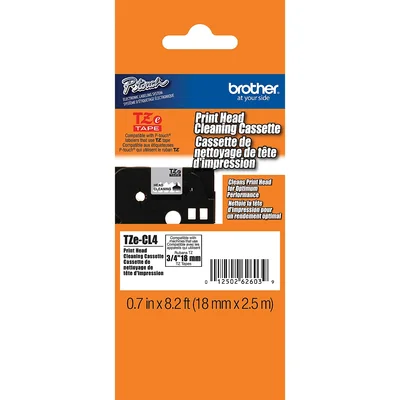 Brother TZe-CL4 18mm Head Cleaning Tape, 18mm x 2.5m