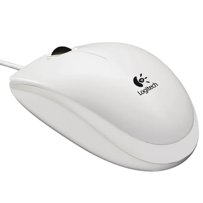 Мишка Logitech – B100, кабелна, USB, бяла