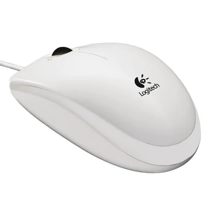 Мишка Logitech – B100, кабелна, USB, бяла