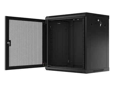 Lanberg rack cabinet 19" wall-mount 12U/600x450 with perforated door black (flat pack)