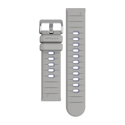 HiFuture Pilot-S Grey, Bio-Color Injection, Powder Metallurgy Stainless Steel Buckle, Solid Silicone, Unique Patterns, Fit Size: 22mm