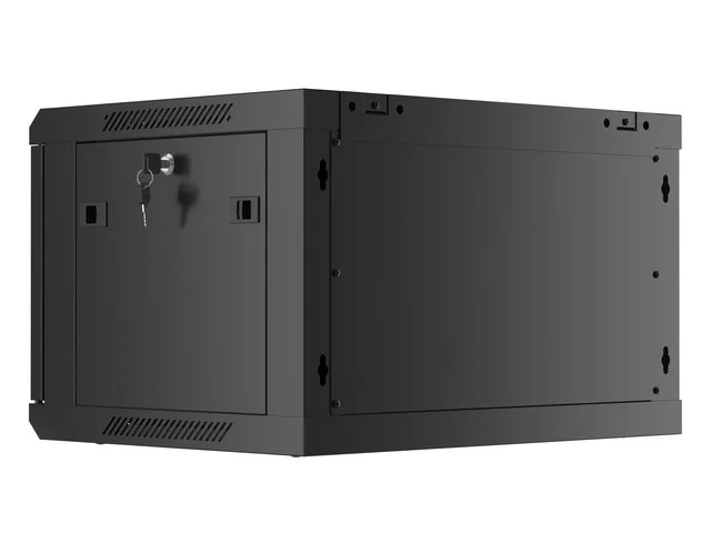 Lanberg rack cabinet 19" wall-mount 6U/600x450 for self-assembly with metal door black (flat pack)
