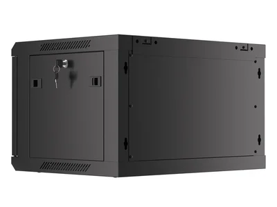 Lanberg rack cabinet 19" wall-mount 6U/600x450 for self-assembly with metal door black (flat pack)