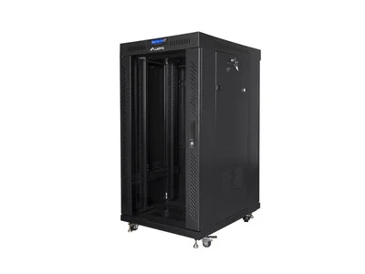 Lanberg rack cabinet 19" free-standing 22U/600x800 (flat pack) with glass door lcd black v2