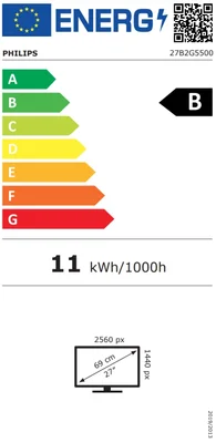 Philips 27B2G5500, 27" IPS WLED, 2560x1440@100Hz, 4ms GtG, 300cd m/2, 1000:1, 50M:1 DCR, Adaptive Sync, FlickerFree, Blue Light tech., 3Wx2, Tilt, Height Adjust, Pivot, Swivel, 2xHDMI, DP, USB hub