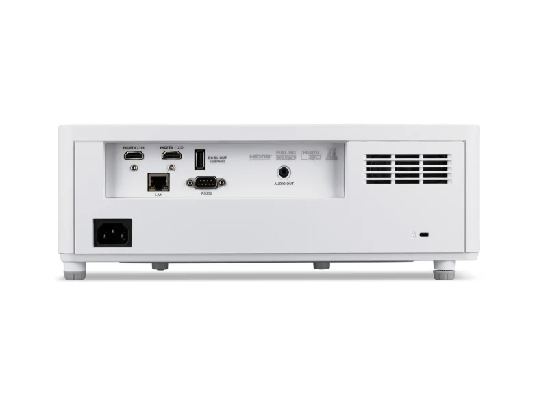 Acer Projector PL6820, DLP, 4K UHD (3840x2160), 5500 ANSI Lumens, 3 000 000:1, 1.7x, HDMI 2x2.0, RS232, USB (Type A), RJ45, PC Audio (Stereo mini jack), Speaker 2x15W, Bag, 4.9kg, 3Y, White