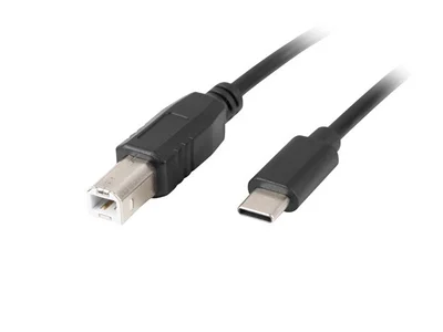 USB кабел Lanberg USB-C (M) към USB-B (M) 2.0, феритен, 3m, черен