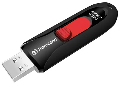 USB флашка Transcend JetFlash 590K 64GB USB 2.0 Черен