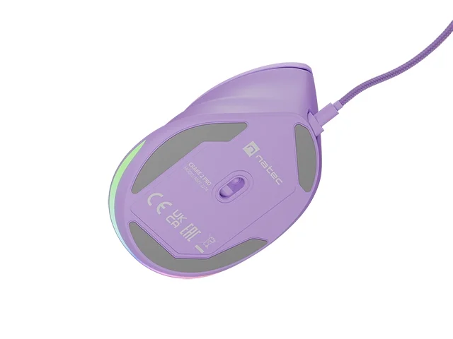 Natec Vertical Mouse Crake 2 Pro 12800DPI Optical Pure Lavander