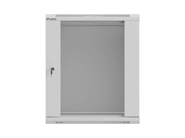 Lanberg Rack Cabinet, 19" wall-mount 12U/540x350 (flat pack) with glass door, Grey
