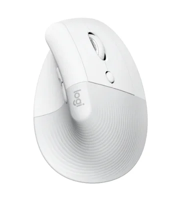 Безжична вертикална мишка Logitech Lift, Bluetooth, ергономична, бяло/пастелно сиво