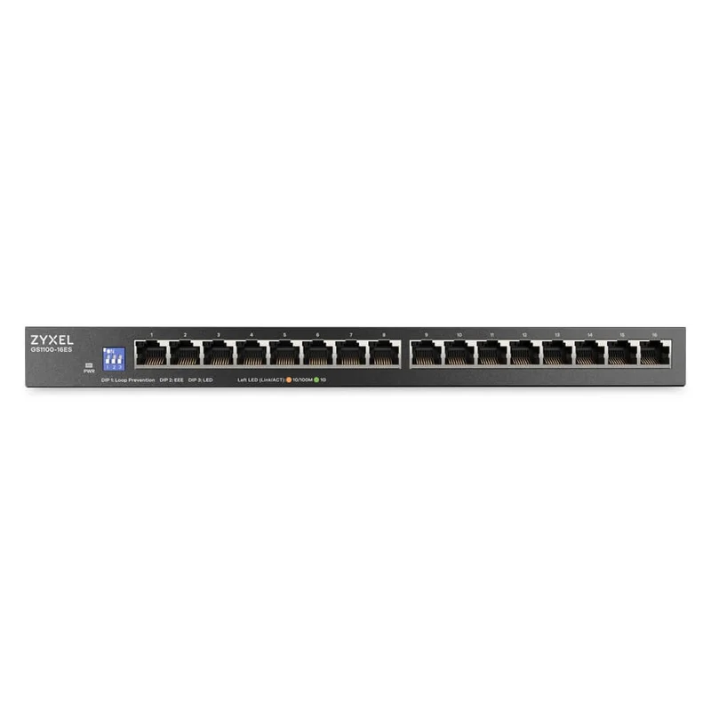 ZyXEL GS1100-16ES  Slimline 16 port Gigabit - DIP selector Unmanaged Switch