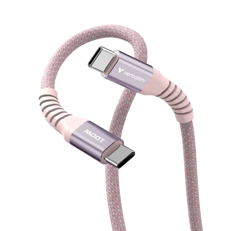 USB-C кабел Verbatim Sync & Charge 100W магнитен 1.2 m - розов