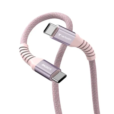 USB-C кабел Verbatim Sync & Charge 100W магнитен 1.2 m - розов