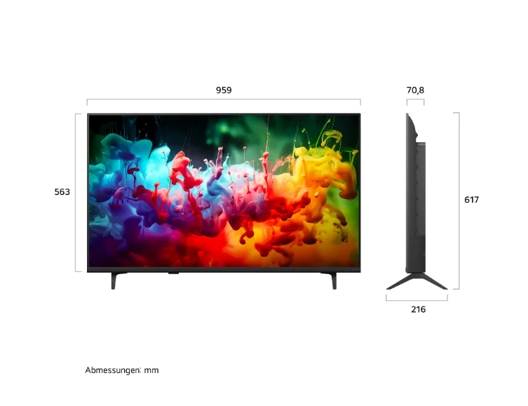 LG 43QNED71B3B, 43" 4K QNED MiniLED Smart TV, 3840x2160, DVB-T2/C/S2, Alpha 7 AI Processor, HDR10 / HLG, webOS 26 ThinQ, VRR / ALLM / HGiG, 4K Super Upscaling, WiFi 5, Bluetooth 5.3, AirPlay 2, LAN, CI, HDMI, AI Sound Pro, Google Cast, 2 pole Stand