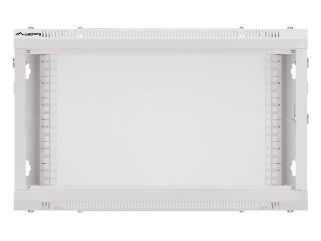 Lanberg rack cabinet 19" wall-mount 6U/600x600 for self-assembly with metal door grey (flat pack)