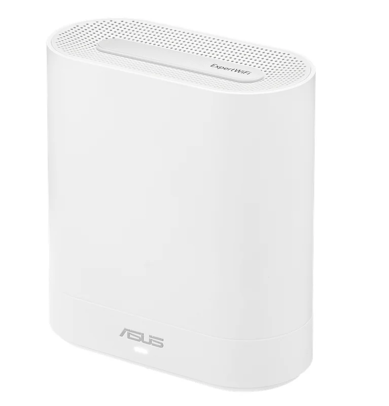 Asus Business Mesh WiFi system, ExpertWiFi EBM68 1PK, AX7800, Tri-Band, Quad-Core 1.7GHz CPU, 256MB/1GB Flash/RAM, 2.5G port, OFDMA, Beamforming, 8 SSIDs, customize guest portal, Commercial-Grade Network Security & VPN, wall mounting, White