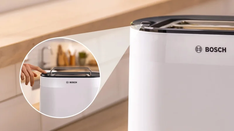 Bosch TAT2M121, MyMoment Compact toaster, 950 W, Auto power off, Defrost and reheat setting, Integrated warming grid, High lift, White