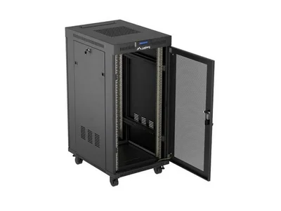 Lanberg Rack Cabinet 19" Free-Standing 24U/600X800 (FlAT Pack) With Mesh Door LCD Black V2