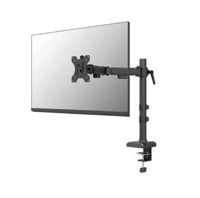 Стойка за монитор NEOMOUNTS BY NEWSTAR Nero, за един дисплей, 10"-32", макс. 8 кг, VESA 100x100, черна, с държач за телефон и бърз монтаж (клема/отвор)