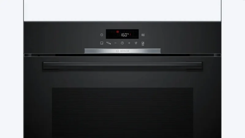 Bosch HBA372EB4, SER4, Oven A+, Pyro+Hydro, 7 HM, AutoPilot 10, 1 lvl rail, full touch control, red/white, glass panel, Air Fry tray, black